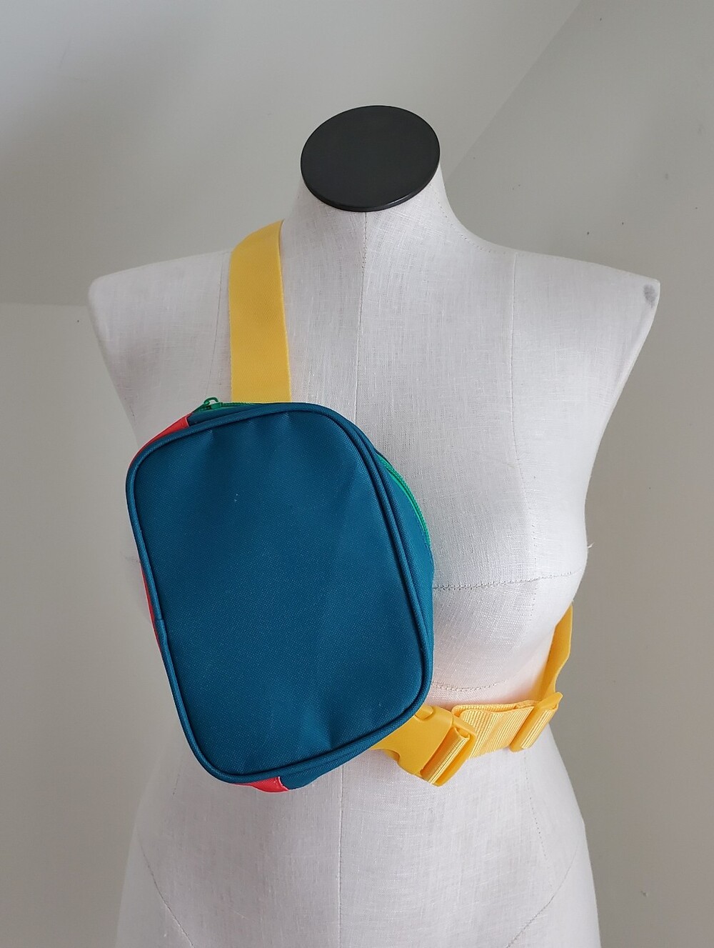 Blue Yellow Pink Green Colorblock Fanny Pack Bum Bag